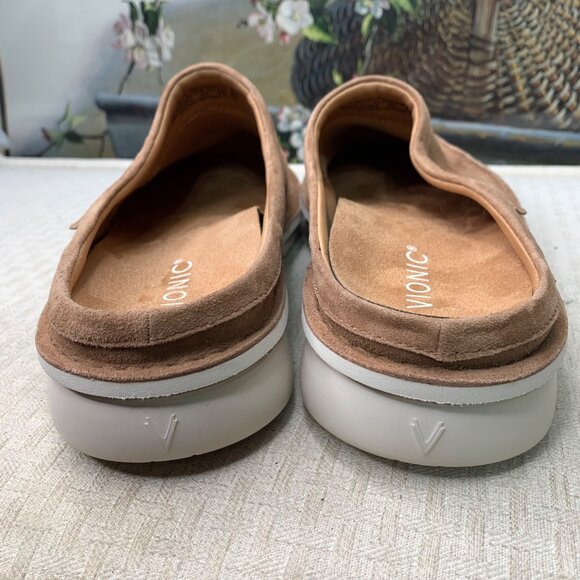 Vionic Mens Size 10.5 W Tan Uptown Clog Suede Slip-On Mules Casual Shoes - Picture 4 of 7